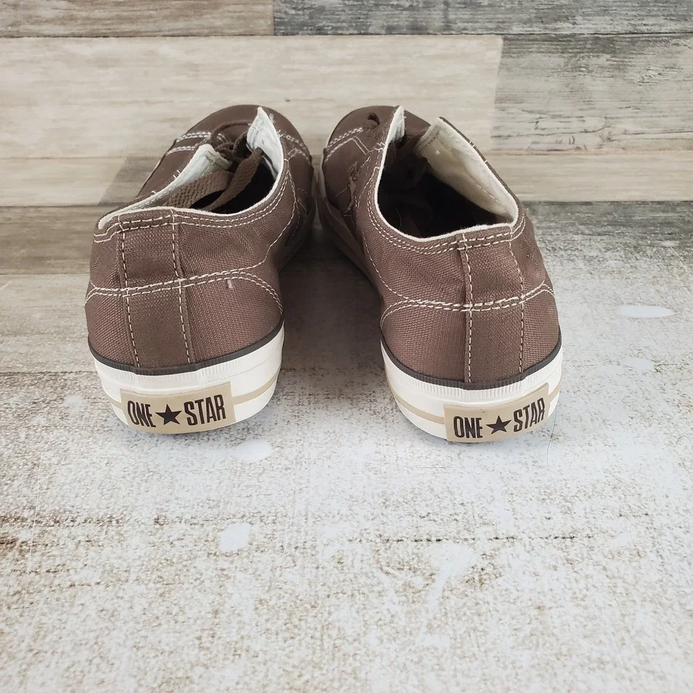 Converse One Star Mens Shoes Sz 7.5 Seasonal Ox Brown Lace Up Cap Toe‎ Sneakers - Picture 3 of 10